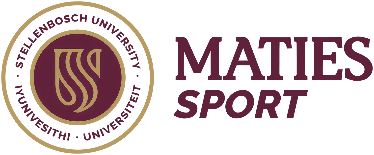 A logo of a company called "Maties Sport - University of Stellenbosch"