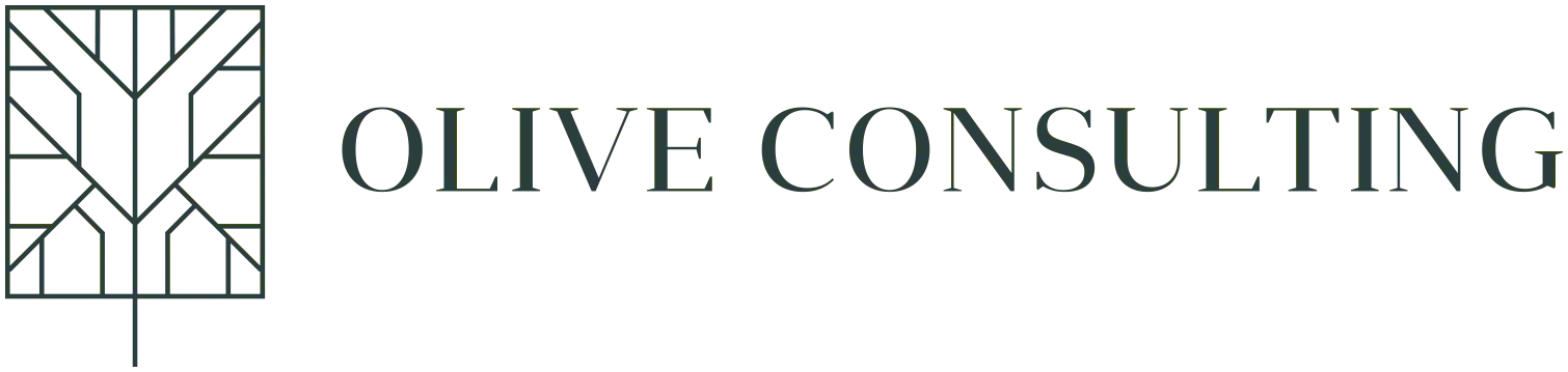 A logo of a company called "Olive Consulting"