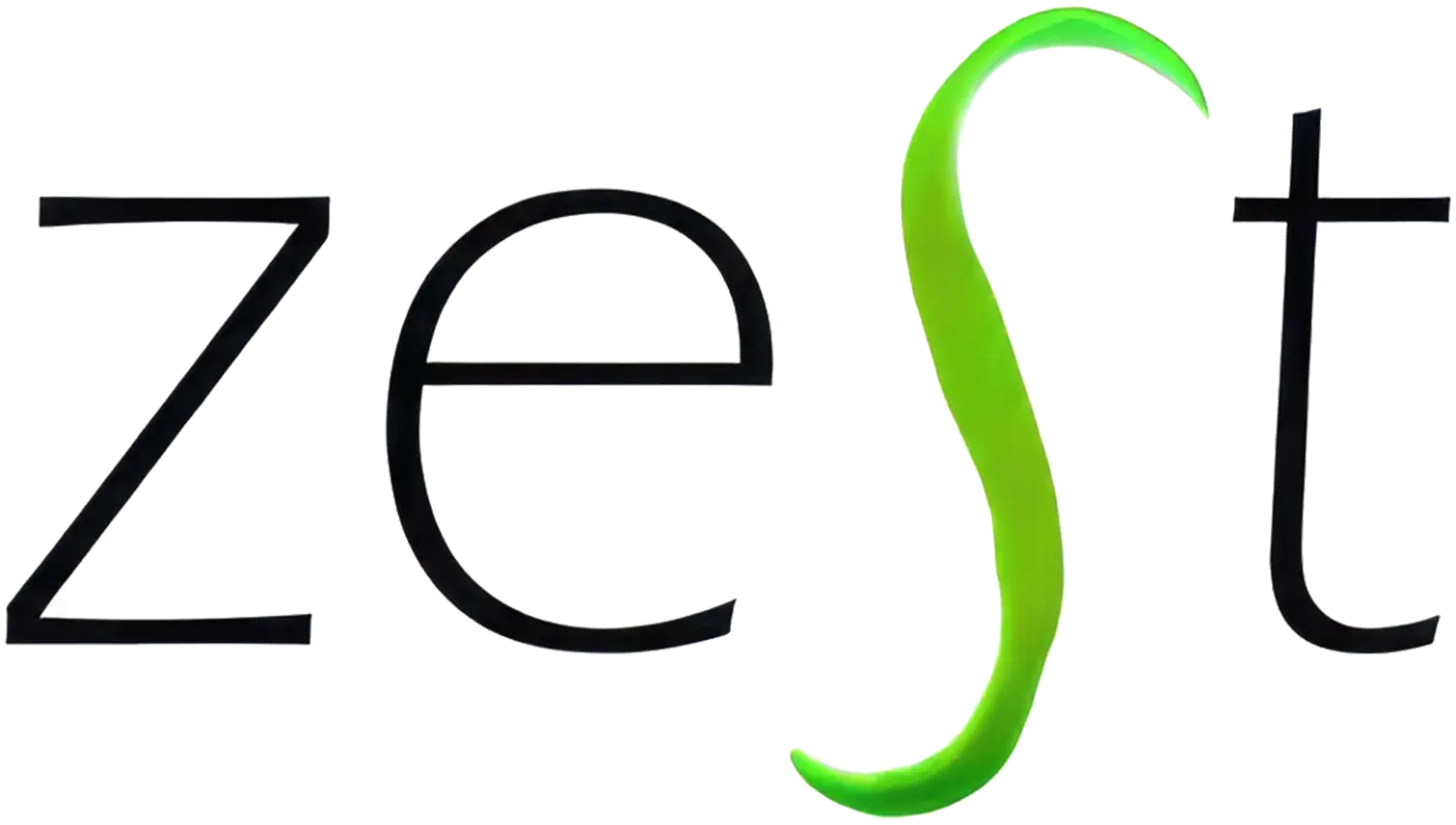 A logo of a company called "Zest" Catering